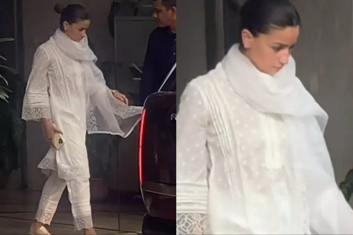 Alia Bhatt Steps Out In A White Lace Kurta Set That Celebrates Ease Over Excess