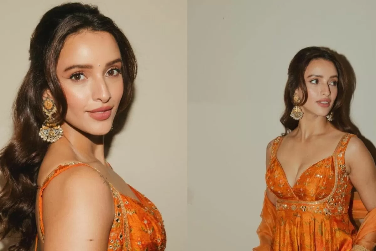 Triptii Dimri Turns Heads In Burnt Orange Anarkali For Promotions Of New Film With Madhuri Dixit