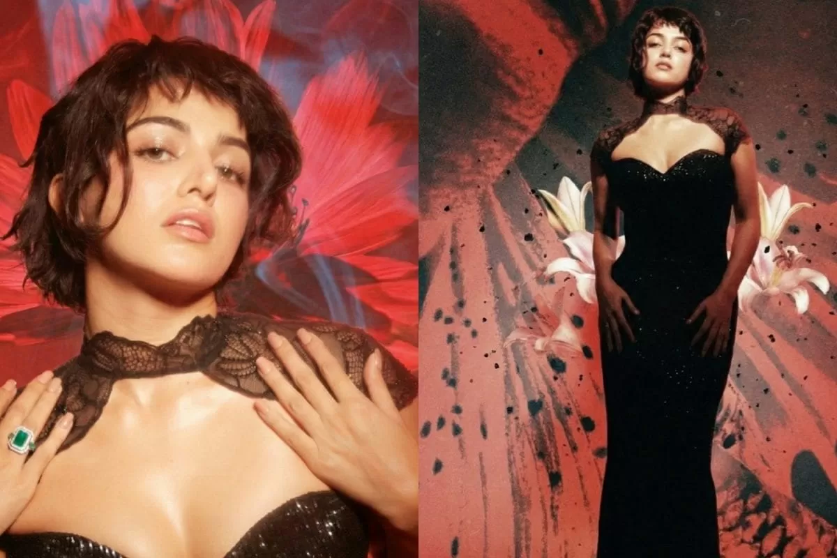 Wamiqa Gabbi's Shimmery Black Gown, Cropped Curly Bob Is An Ode To Catherine O’Hara's Moira Rose